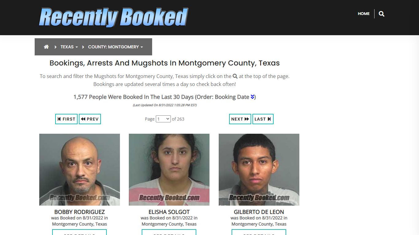 Bookings, Arrests and Mugshots in Montgomery County, Texas